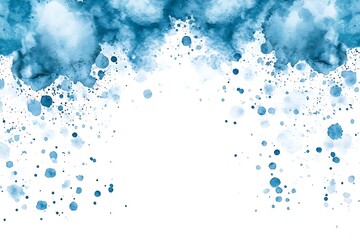 Obraz premium Artistic blue watercolor drops abstract texture for a bright digital art environment