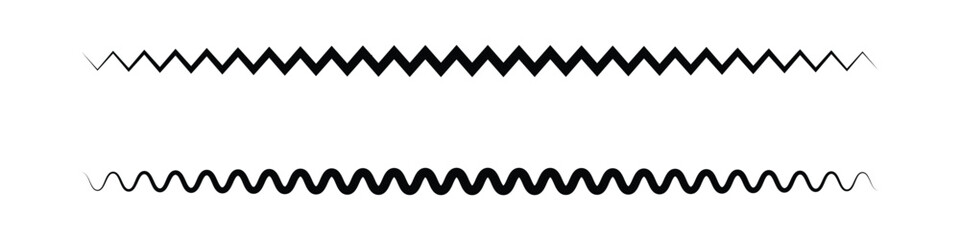 wave curved zig zag line icon on white background.