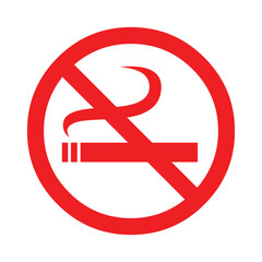 The vector icon of a minimalist no smoking sign in red color clearly communicates the prohibition of smoking in public areas effectively.
