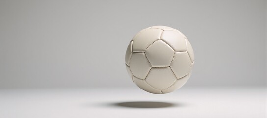 Soccer ball moving against white backdrop