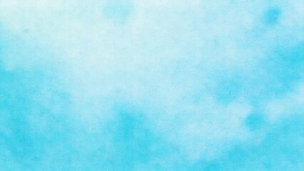 Obraz premium 淡い手描きの水彩風の素材 背景素材 ブルー 水色 背景素材 16:9サイズ AI生成素材