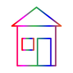 Cabin line gradient icon