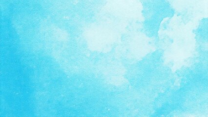 Obraz premium 淡い手描きの水彩風の素材 背景素材 ブルー 水色 背景素材 16:9サイズ AI生成素材