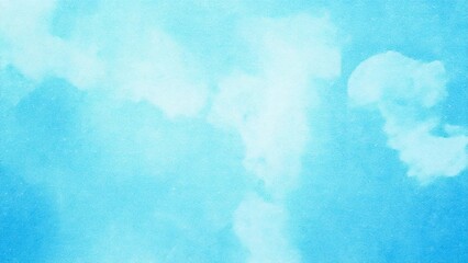 Obraz premium 淡い手描きの水彩風の素材 背景素材 ブルー 水色 背景素材 16:9サイズ AI生成素材