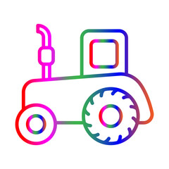 Tractor line gradient icon