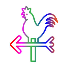 Weather vane line gradient icon