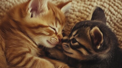 Adorable kittens and puppies playing together, showcasing playful interactions and joyful behavior. Featuring heartwarming moments of pet activities. Ideal for pet interaction and playful content.