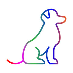 Dog line gradient icon