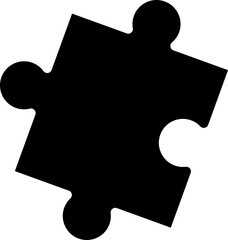 Sleek black puzzle piece icon, perfect for websites, apps, or presentations needing a connection or solution theme. Simple, modern design ideal for minimalist projects.