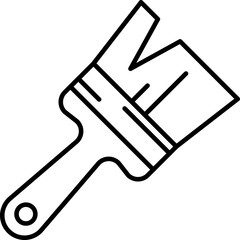 Simple line art illustration of a paintbrush, perfect for DIY, home improvement, or artrelated projects.  Clean design, easily adaptable to various styles. Ideal for websites, apps, and infographics.