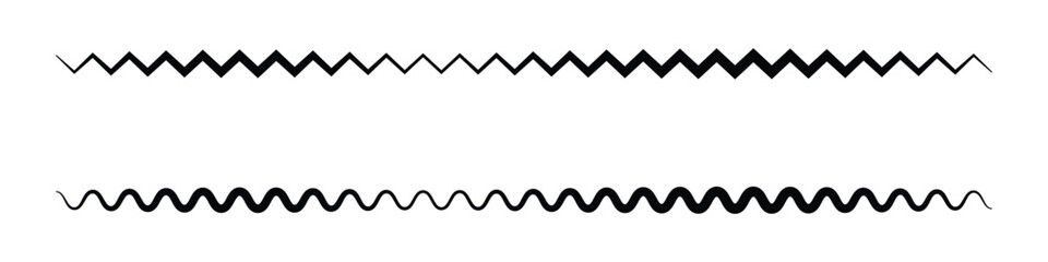 wave curved zig zag line icon on white background.