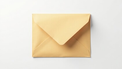 Simple brown paper envelope on pure white backdrop , paper envelope, object, backdrop