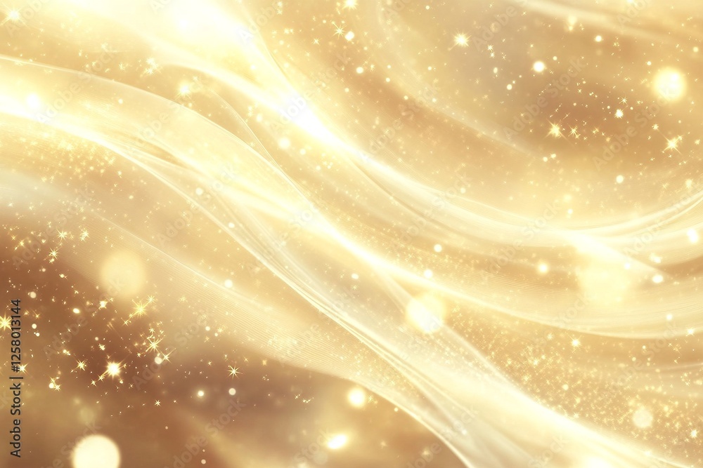 Poster golden liquid texture background with smooth, flowing waves and rich metallic shine. perfect for lux