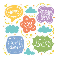 Cute Doodle Speech Bubble Colorful