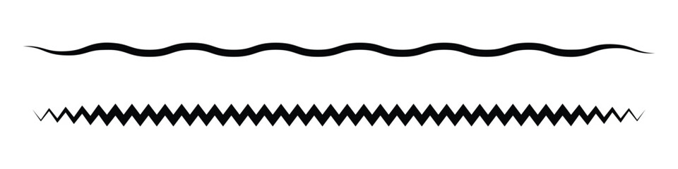wave curved zig zag line icon on white background.