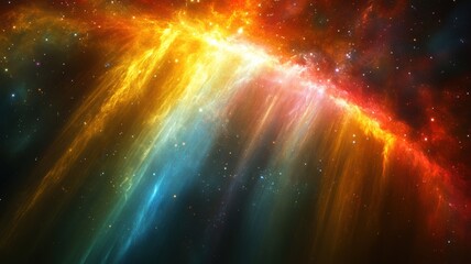 Cosmic nebula displaying lgbt pride symbols outer space digital art stellar environment vibrant viewpoint inclusivity concept