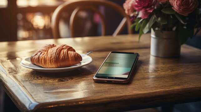cafe phone on table