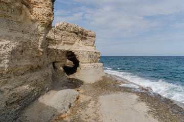 Beautiful view of the rocks and the sea.