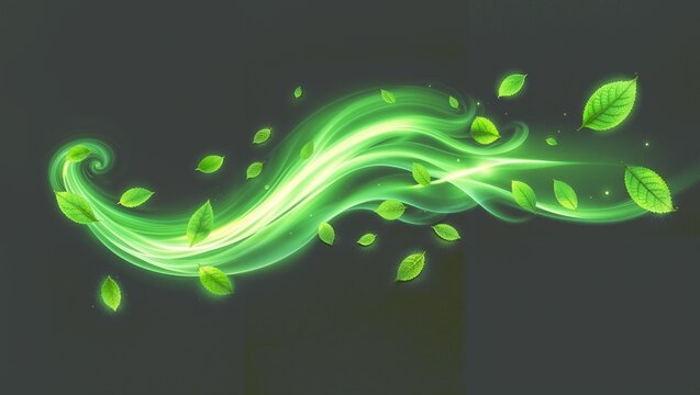 abstract green background with smoke