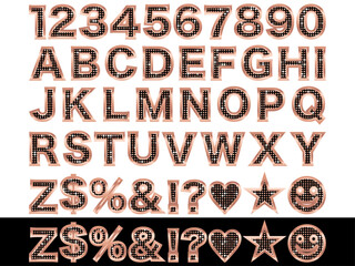 ミラータイル2、文字フチ、8桃金