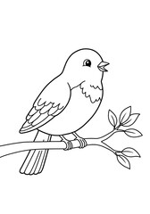 a bird on a branch sings coloring 