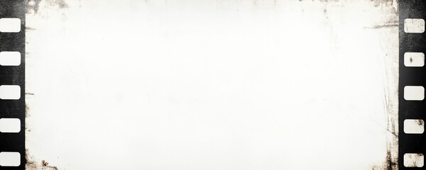 Distressed film frame with an empty center, offering a vintage aesthetic for design projects.