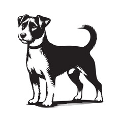 Jack Russell Terrier silhouette featuring simple and elegant outlines - Jack Russell Terrier illustration - minimal Jack Russell Terrier vector - dog silhouette

