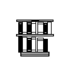 Minimalist Black and White Bookshelf: A Graphic Illustration of a Book Shelf