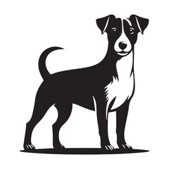 Dynamic Jack Russell Terrier silhouette highlighting agility and strength - Jack Russell Terrier illustration - minimal Jack Russell Terrier vector - dog silhouette
