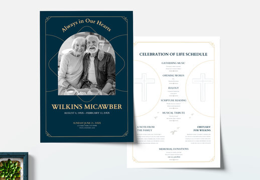 Elegant Funeral Program Card Layout