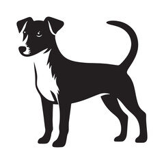 Classic Jack Russell Terrier silhouette capturing its iconic stance - Jack Russell Terrier illustration - minimal Jack Russell Terrier vector - dog silhouette
