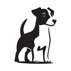 Cute Jack Russell Terrier silhouette designed for artistic creations - Jack Russell Terrier illustration - minimal Jack Russell Terrier vector - dog silhouette
