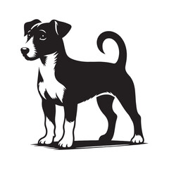 Stylish Jack Russell Terrier silhouette for creative graphic projects - Jack Russell Terrier illustration - minimal Jack Russell Terrier vector - dog silhouette
