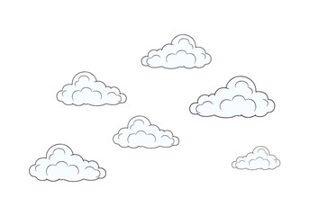 Simple Black Clouds Against a White Background