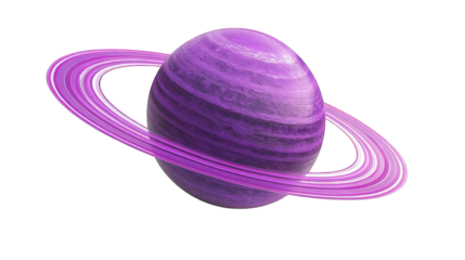 purple ring planet isolated on white background