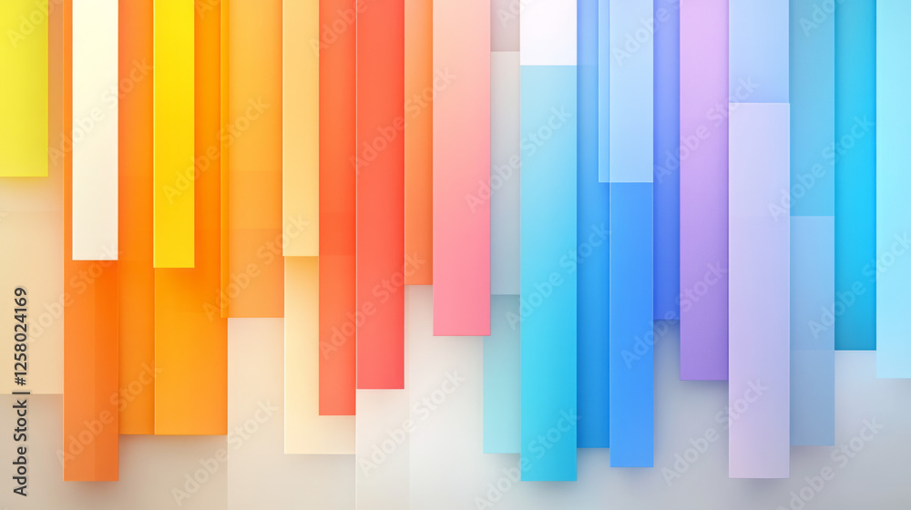 Poster A sleek graphical display of dynamic color bars, each morphing in height to produce an