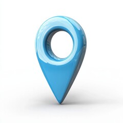 3D blue location pin on a white background