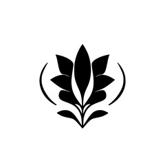 Simplistic floral design: A minimalist illustration, featuring a stylized blackand white logo design, and a decorative leaf pattern with a unique shape.