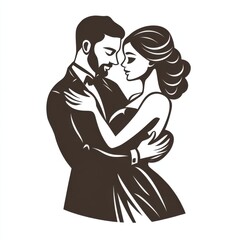 Elegant couple sharing a romantic moment.
