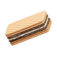 Chocolate wafer 3d illustration