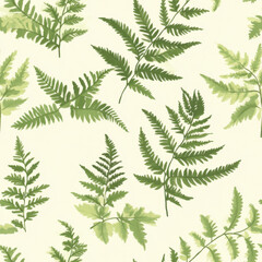 a pattern design with fern leaves and blades of grasses