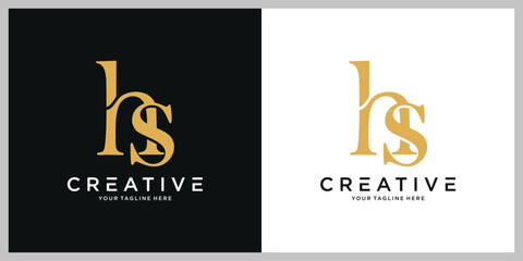 Alphabet letters Initials Monogram logo HS, SH