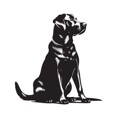 Labrador Retriever silhouette showcasing the breed’s gentle expression - Labrador Retriever illustration - minimal Labrador Retriever vector - dog silhouette
