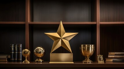 Obraz premium award gold star trophy