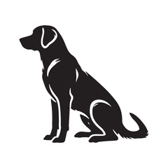 Labrador Retriever silhouette with bold contrast for striking designs - Labrador Retriever illustration - minimal Labrador Retriever vector - dog silhouette
