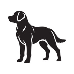 Labrador Retriever silhouette emphasizing the breed’s playful nature - Labrador Retriever illustration - minimal Labrador Retriever vector - dog silhouette
