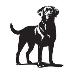 Well-defined Labrador Retriever silhouette capturing the breed’s character - Labrador Retriever illustration - minimal Labrador Retriever vector - dog silhouette
