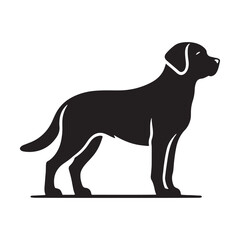 Strong Labrador Retriever silhouette highlighting movement and agility - Labrador Retriever illustration - minimal Labrador Retriever vector - dog silhouette
