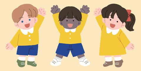 손을 흔드는 어린아이