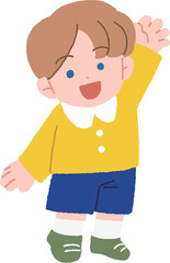 Fototapeta premium 손을 흔드는 어린아이